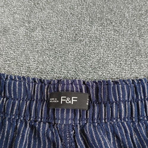 Pantalone donna F&F UK 18 blu navy a righe misto lino boho nautico - Foto 5 di 12