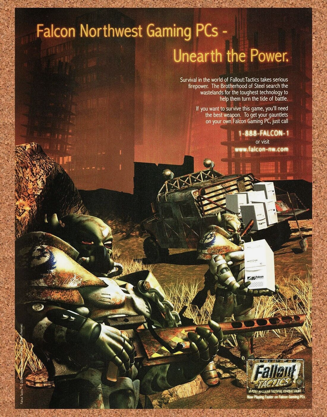 1999 Fallout Tactics Falcon Northwest Original Advertisement / Retro ...