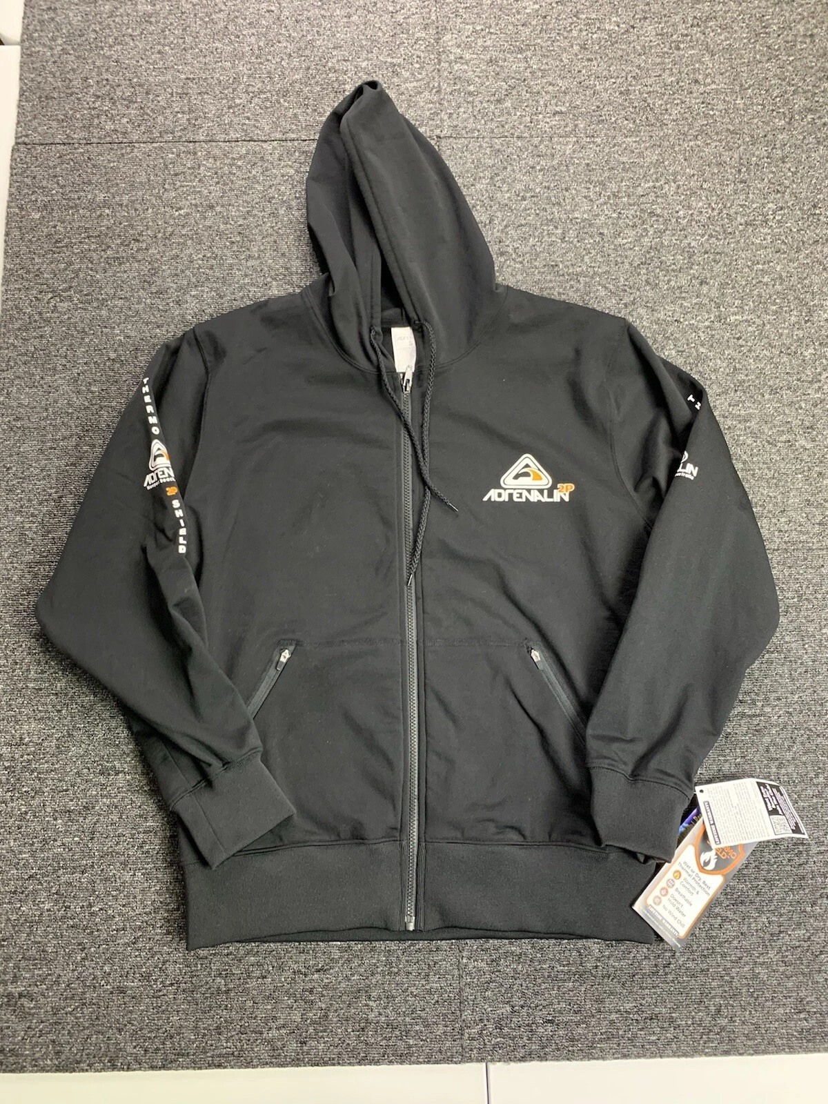 Adrenalin Thermal Outdoor Hoodie Jacket Men Small Black 2P Thermo Shield FullZip