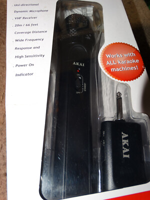 AKAI WIRELESS Vocal MICROPHONE SYSTEM model #KS717 You Sing Karaoke New in Box