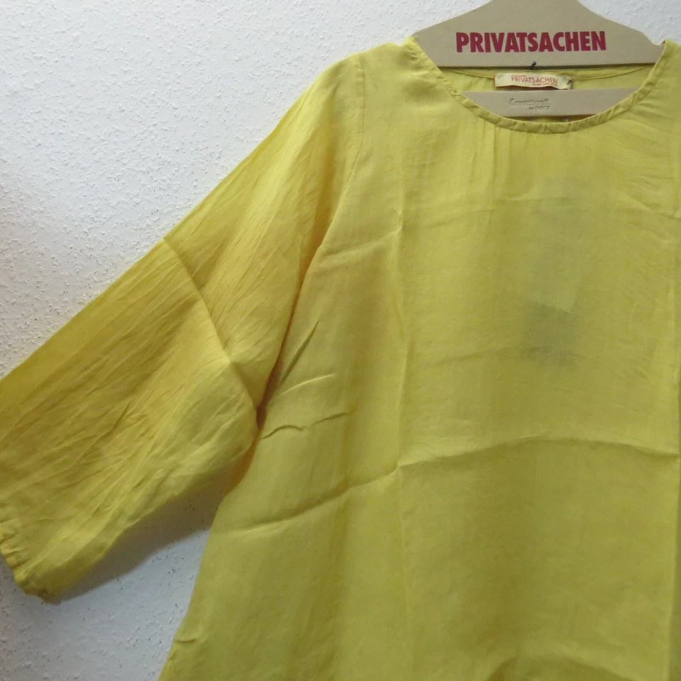 PRIVATSACHEN weite Oversize Tunika GLOBALLE 48-50-52 Ramie A-Linie gelb 'löwe' - Bild 2 von 3