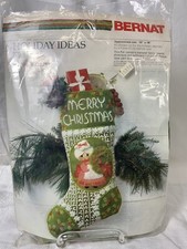 Bernat Holiday Ideas Mrs. Christmas Stitchery WO9281 10x18  NOS 1979 Stocking