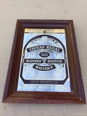 CHIVAS REGAL BLENDED SCOTCH WHISKY AGED 12 YEARS MIRROR SIGNS DISPLAY DECORS 24 