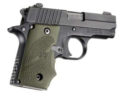  Hogue 38001 Grip SIG Sauer P238 Rubber Grip with Finger Groove- Rubber OD Green