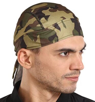Men's Do Rag Skull Cap Under Helmet Cooling Liner Head Wrap for Motorcycle
