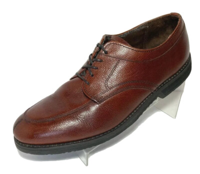 Mens Sz 11.5 M Dexter Derby Oxford Brown Pebble Leather Shoes