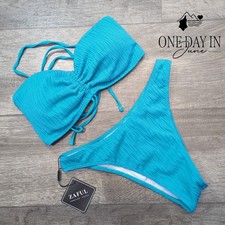 Zaful Textured Bandeau Bikini Swimsuit Size S