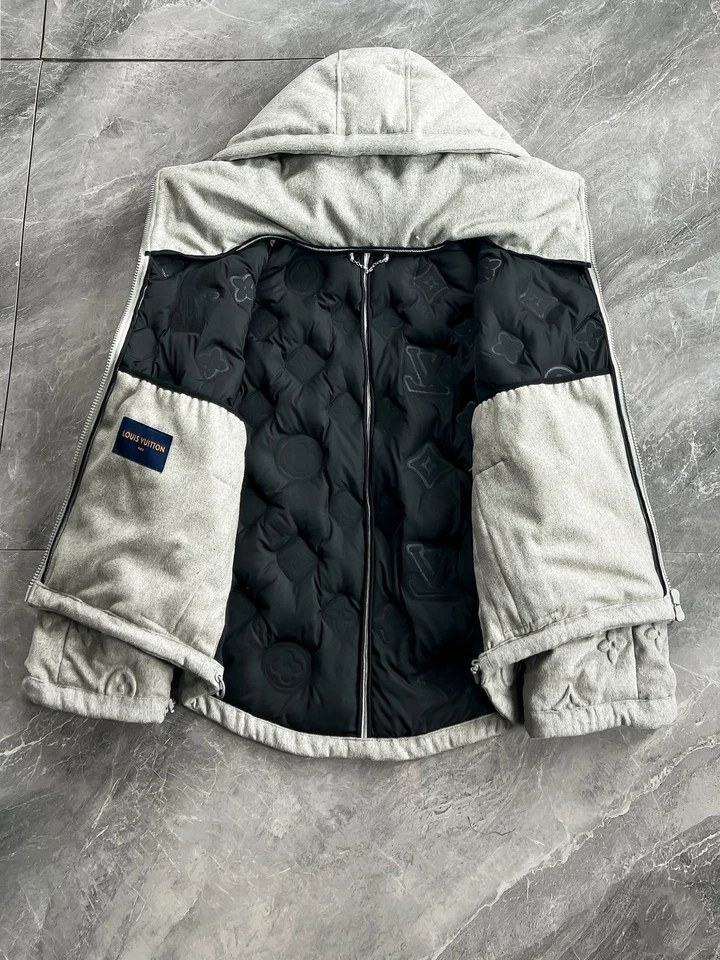 Louis Vuitton Grey Monogram Puffer Jacket, Cashmere Blend, Xl - Image 2 of 4
