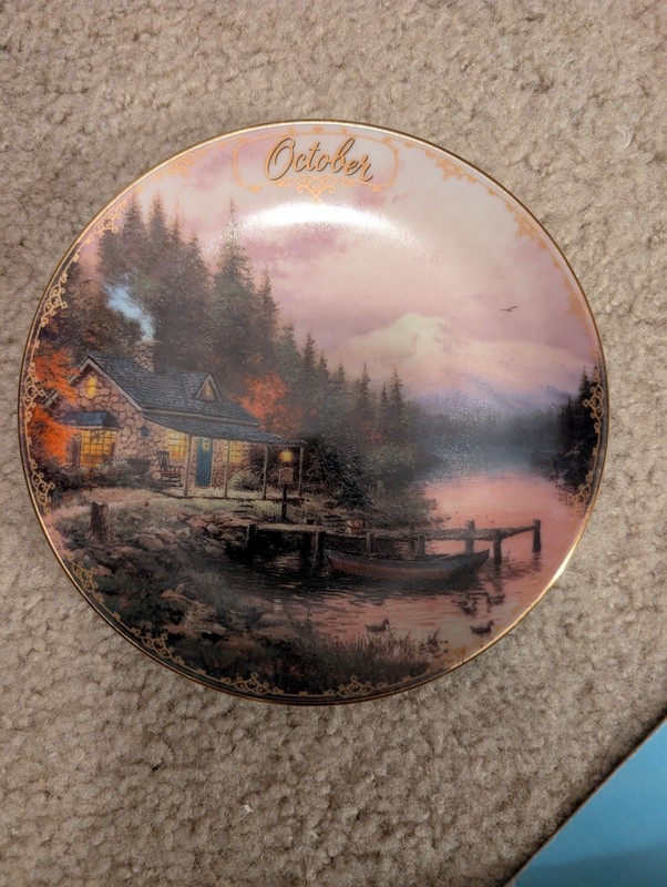 Thomas Kincade Fall Plate Painting October 1998