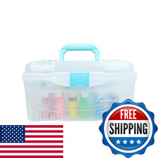 ArtBin 17" Twin-Top Supply Box - Portable Art  Craft Organizer with Dual Compar