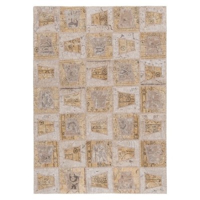 Patchwork 177x127 cm Handgeknüpfter Orientteppich Vintage Carpet Rug Beig