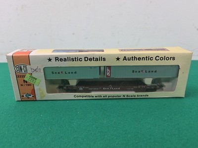 Con-Cor Spur N Sea Land Twin Stack Containerwagen Modelleisenbahn Waggon