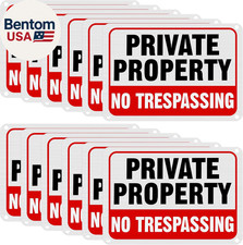 12 Pcs No Trespassing Signs Private Property Metal Reflective Aluminum No Trespa