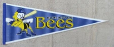 Burlington Bees pennant ~ vintage ~ 1990s  ~ minor league baseball team