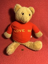 19  Vintage Dandee Dan Dee  Love Me   Bear Red Shirt Tan Plush Stuffed