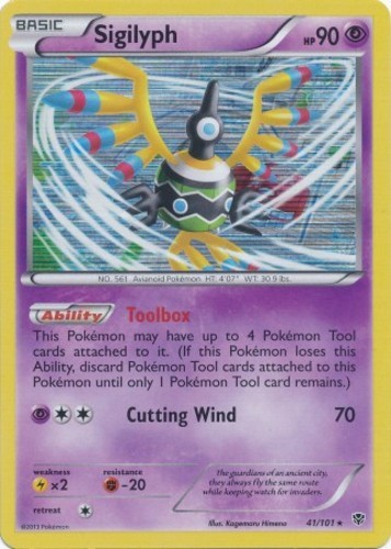 Sigilyph - 41/101 - Holo Rare LP, English Pokemon Plasma Blast