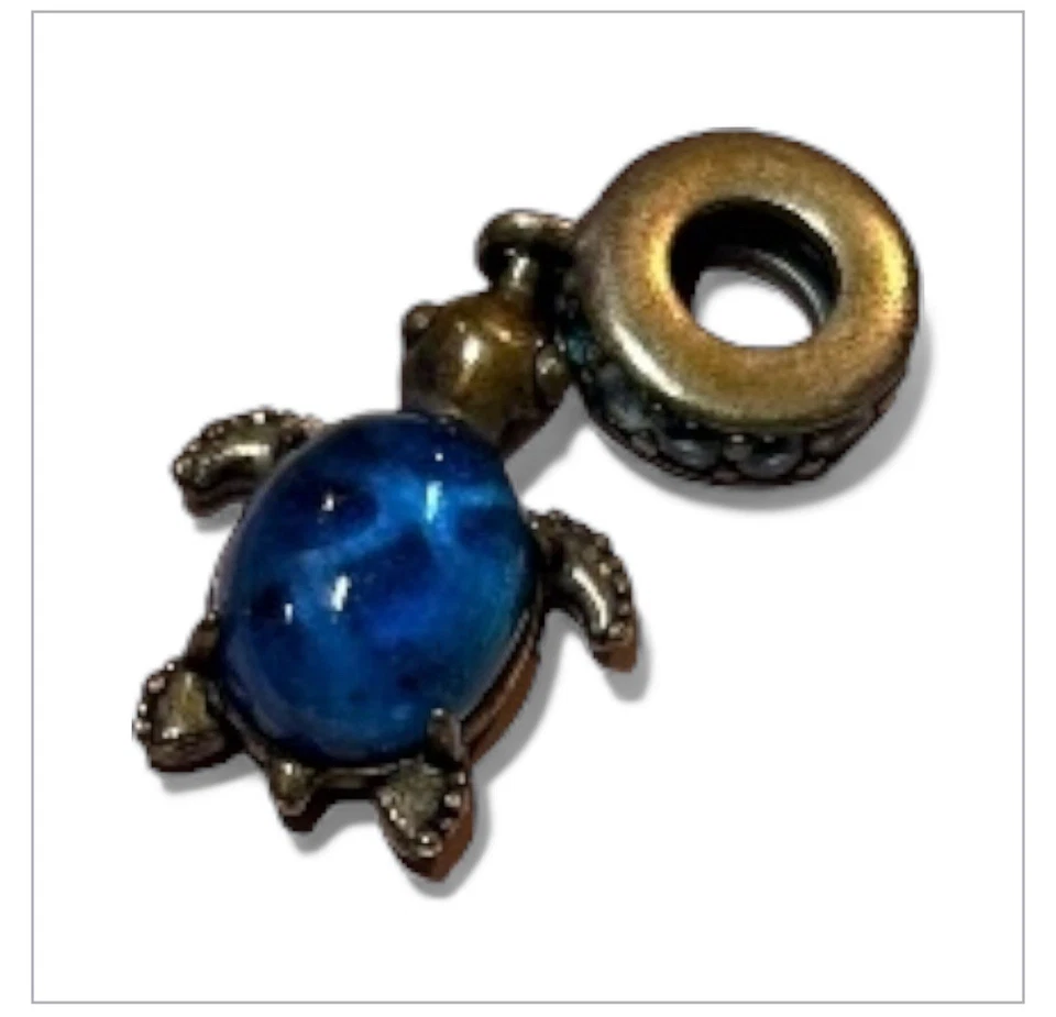 Pandora .925 Sterling Silver Murano Glass Sea Turtle Dangle Charm, “ALE” - Image 3 of 4