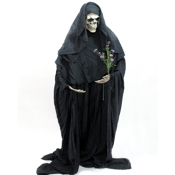 Halloween Figur Skelett Der Tod, Formbar, 160Cm Hoch - Gruseldekoration-image