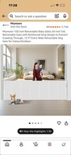 Miumoon 150 inch Retractable Baby Gates 34 inch Tall, Retractable Gate