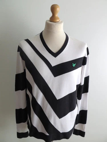 LYLE & SCOTT mens v neck cotton jumper size L good condition