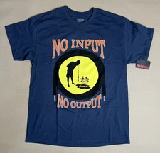 New Pleasures No input No output Graphic Tee Shirt LG blue Streetwear Culture
