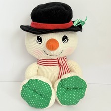 Fisher Price Vintage 1997 Snowman Cozie Plush Thermal Waffle Toy 10" 90's FP