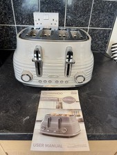Daewoo Sienna Retro 4-Slice Toaster High Lift Handle 6 Settings Defrost Reheat
