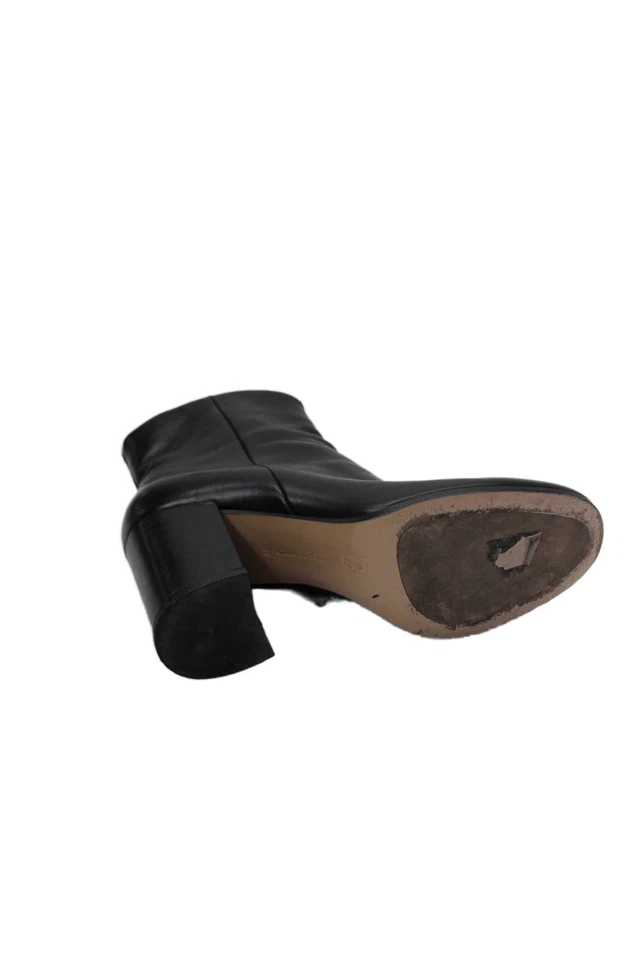 Gianvito Rossi 女式侧拉链粗跟踝靴黑色皮革 36 码 — 第 4/4 张图片