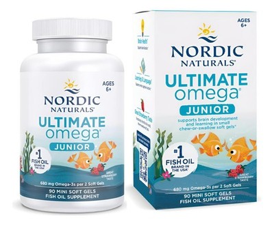 4/28 Nordic Naturals Ultimate Omega Jr., Strawberry - 90 Mini Soft Gels - 680 To