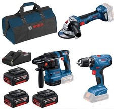 Bosch 18 Volt Profi-Set mit 3 Akkus GSR 18 V-25 GWS 18V-8 GBH 18 V-22