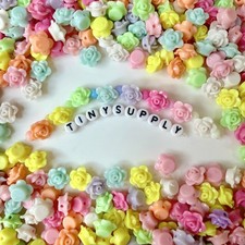 Pastel Acrylic Open Rose Spacer Beads 13MM x 8MM