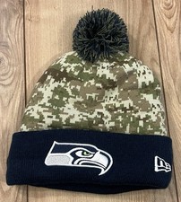 New Era Seattle Seahawks NFL Salute To Service Pom Knit Beanie