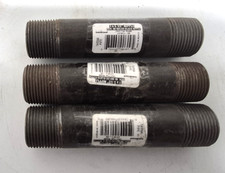 PIPE NIPPLE 1" x 5-1/2" Schedule 80 Thread Both End Seamless Black Lot of 3