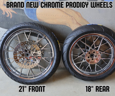 2009-2023 CHROME PRODIGY WHEEL SET W/TIRES FITS HARLEY-DAVIDSON TOURING STREET G