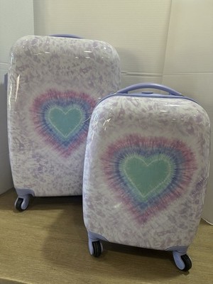 Pottery Barn Kids 2  Heart Tie Dye Hard-Sided  Carry-on Spinner Luggage Suitcase