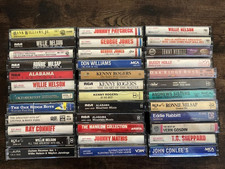 Cassette Tapes Lot of 36 Mixed Country Outlaw Buddy Holly, Willie, Kenny Rogers