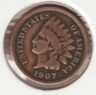 US Rare Old West 1907 Indian Head Penny Coin American Collection Shield Cent USA