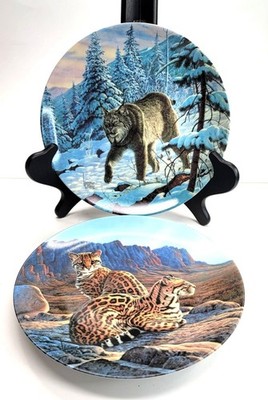 Lynx and Ocelot Great Cat Collectible Plates Set China Bradford Exchange PD87