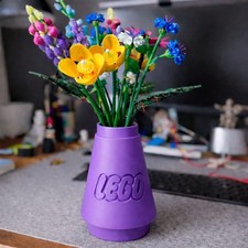 Artificial Flower Vase Home Decor Piece For displaying lego Sets or dried stems