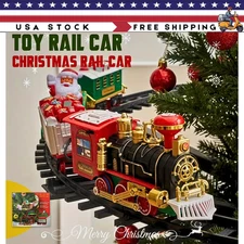 Premium Electric Christmas Train Tracks Set Toys Tree Decoration Light Sound Big