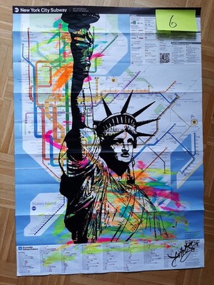 Art on Subway Map, LADY LIBERTY - FARBIG, 82 cm x 60 cm*NEU*TOP*NEU*TOP*NEU*TOP*