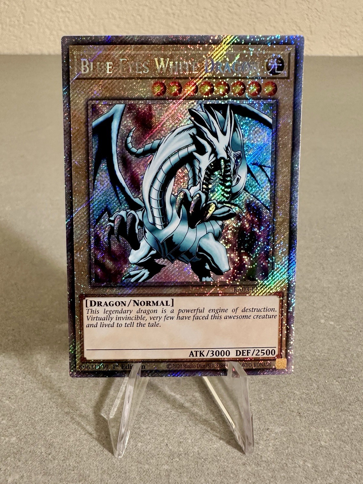 Blue-Eyes White Dragon Platinum Secret Rare RA03-EN079 Quarter Century Bonanza