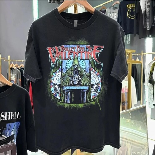 Rare Bullet For My Valentine Band Graphic Basic Black T shirt Unisex 