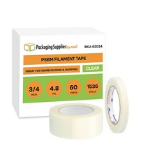 4.8 Mil Filament Industrial Fiberglass Tape 3/4" x 60 Yds 1536 Rolls