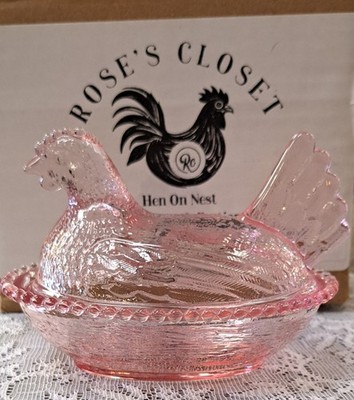 Pink Hen On Nest Original Rose's Closet W/Box & Sticker, Small