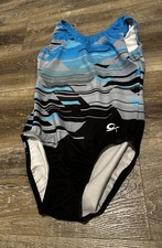 GK Elite Team Ohio Gymnastics Leotard Adult Small Pre-owned AS Blue Black