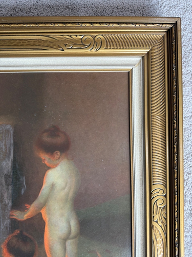 "Nach dem Bad" Gold gerahmter Kunstdruck von Paul Peel Bild 25" x 20" - Bild 2 von 24