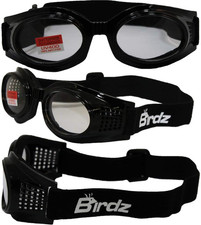 Kite Motorcycle Goggles - Glossy Black Frame with Clear Lenses