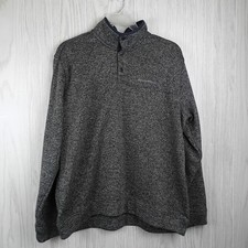 Eddie Bauer Radiator Fleece Men XXL Pullover T Snap Outdoor Sweatshirt dark gray