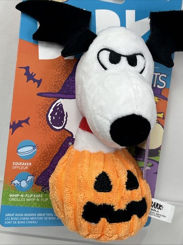 Peanuts Bark Plush Snoopy Halloween Amazing BatDog Crinkle Thrasher Squeaks